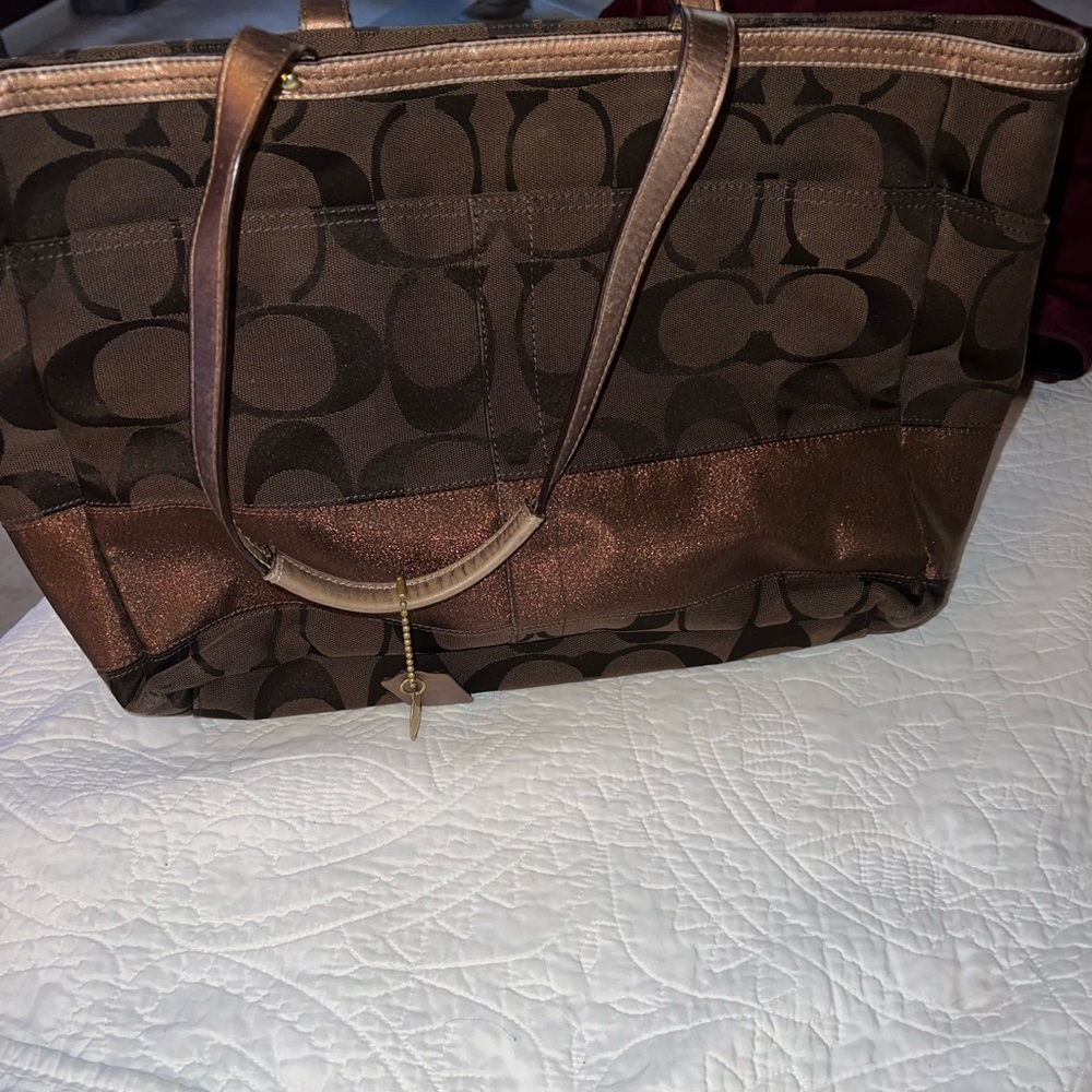 Coach diaper bag but used as a regular bag